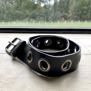 Handcrafted Leather Belt With Grommet Details